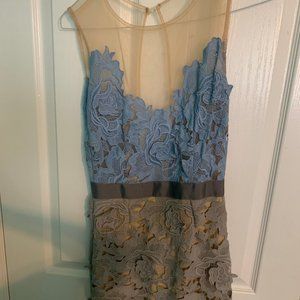 Blue and Grey Lace Dres